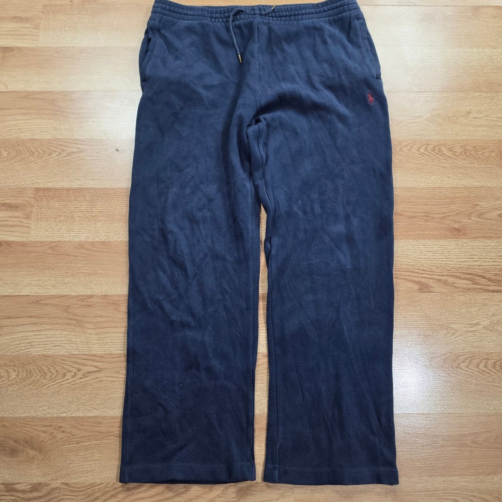 Polo Ralph Lauren Sweatpants Mens S Drawstring Straight Leg Navy Blue Lounge